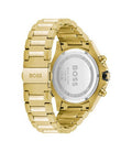 Hugo Boss Globetrotter Chronograph Black Dial Gold Steel Strap Watch for Men - 1513932