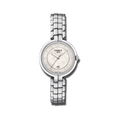 Tissot T Lady Flamingo Diamonds White Dial Silver Steel Strap Watch For Women - T094.210.11.116.01