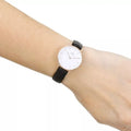 Daniel Wellington Classic Petite Reading White Dial Black Leather Strap Watch For Women - DW00100229