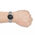 Fossil Goodwin Chronograph Black Dial Silver Steel Strap Watch for Men - FS5412