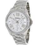 Fossil Cecile Chronograph Silver Dial Silver Steel Strap Watch for Women - AM4481
