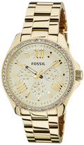 Fossil Cecile Chronograph Gold Dial Gold Steel Strap Watch for Women - AM4482