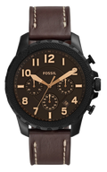 Fossil Bowman Chronograph Brown Dial Brown Leather Strap Watch for Men - FS5601