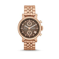 Fossil Boyfriend Chronograph Brown Dial Rose Gold Steel Strap Watch for Women - ES3494