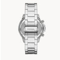 Fossil Bannon Multifunction Chronograph Silver Dial Silver Steel Strap Watch for Men - BQ2490