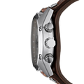 Fossil Coachman Chronograph Silver Dial Brown Leather Strap Watch for Men - CH2565