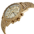 Fossil Dean Chronograph Champagne Dial Gold Steel Strap Watch for Men - FS4867