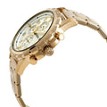 Fossil Dean Chronograph Champagne Dial Gold Steel Strap Watch for Men - FS4867