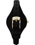 Fossil Georgia Black Dial Black Leather Strap Watch for Women - ES3148