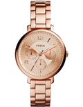 Fossil Jacqueline Rose Gold Dial Rose Gold Steel Strap Watch for Women - ES3665