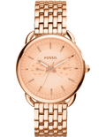 Fossil Tailor Rose Gold Dial Rose Gold Stainless Steel Strap Watch for Women - ES3713
