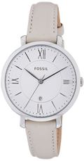 Fossil Jacqueline White Dial Beige Leather Strap Watch for Women - ES3793