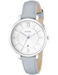 Fossil Jacqueline White Dial Light Blue Leather Strap Watch for Women - ES3821