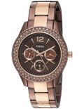 Fossil Stella Multifunction Brown Dial Two Tone Steel Strap Watch for Women - ES4079