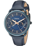 Fossil Tailor Blue Dial Blue Leather Strap Watch for Women - ES4092