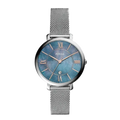 Fossil Jacqueline Mother of Pearl Blue Dial Silver Mesh Strap Watch for Women - ES4322