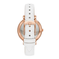 Fossil Jacqueline Quartz Mother of Pearl White Dial White Leather Strap Watch for Women - ES4579