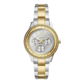 Fossil Stella Sport Multifunction Silver Dial Two Tone Steel Strap Watch for Women - ES5107