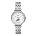 Fossil Jacqueline Multifunction Moonphase White Dial Silver Steel Strap Watch for Women - ES5164