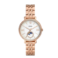 Fossil Jacqueline Analog Moonphase Mother of Pearl White Dial Rose Gold Steel Strap Watch for Women - ES5165