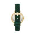 Fossil Jacqueline Multifunction Moonphase Mother of Pearl White Dial Green Leather Strap Watch for Women - ES5244