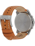 Fossil Grant Chronograph White Dial Brown Leather Strap Watch for Men - FS5060