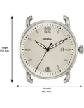 Fossil The Commuter White Dial Brown Leather Strap Watch for Men - FS5275