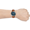 Fossil Townsman Chronograph Blue Dial Brown Leather Strap Watch for Men - FS5279