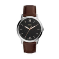 Fossil The Minimalist 3H Black Dial Brown Leather Strap Watch for Men - FS5464