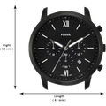 Fossil Neutra Chronograph Black Dial Black Steel Strap Watch for Men - FS5474