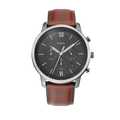 Fossil Neutra Chronograph Grey Dial Brown Leather Strap Watch for Men - FS5512