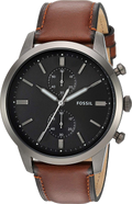 Fossil Townsman Chronograph Gray Dial Brown Leather Strap Watch for Men - FS5522