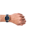 Fossil Neutra Chronograph Blue Dial Blue Leather Strap Watch for Men - FS5790