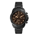 Fossil Bronson Chronograph Black Dial Black Steel Strap Watch for Men - FS5851