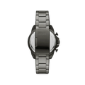 Fossil Bronson Chronograph Black Dial Grey Steel Strap Watch for Men - FS5852