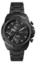Fossil Bronson Chronograph Black Dial Black Steel Strap Watch for Men - FS5853