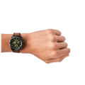 Fossil Bronson Chronograph Black Dial Brown Leather Strap Watch for Men - FS5856