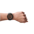 Fossil Bronson Chronograph Black Dial Black Steel Strap Watch for Men - FS5876