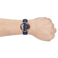 Fossil Townsman Twist Skeleton Blue Dial Blue Leather Strap Watch for Men -  ME1138