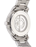 Fossil Grant Automatic Skeleton Black Dial Silver Steel Strap Watch for Men - ME3103