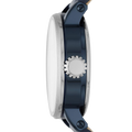 Fossil Boyfriend Skeleton Blue Dial Blue Leather Strap Watch for Women - ME3136