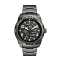 Fossil Bronson Automatic Skeleton Black Dial Grey Steel Strap Watch for Men - ME3255