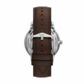 Fossil Neutra Automatic Skeleton White Dial Brown Leather Strap Watch for Men - ME3184