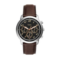 Fossil Neutra Chronograph Black Dial Brown Leather Strap Watch for Men - FS6024