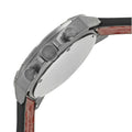Fossil Bronson Chronograph Grey Dial Brown Leather Strap Watch for Men - FS5855
