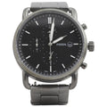 Fossil The Commuter Black Dial Grey Steel Strap Watch for Men - FS5400