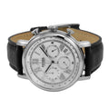 Fossil Buchanan Chronograph Silver Dial Black Leather Strap Watch for Men - FS5102
