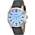 Fossil Pilot Chronograph Sky Blue Dial Black Leather Strap Watch for Men - FS5162
