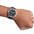 Fossil Pilot 54 Chronograph Black Dial Black Leather Strap Watch for Men - FS5181