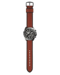 Fossil Bronson Chronograph Grey Dial Brown Leather Strap Watch for Men - FS5855